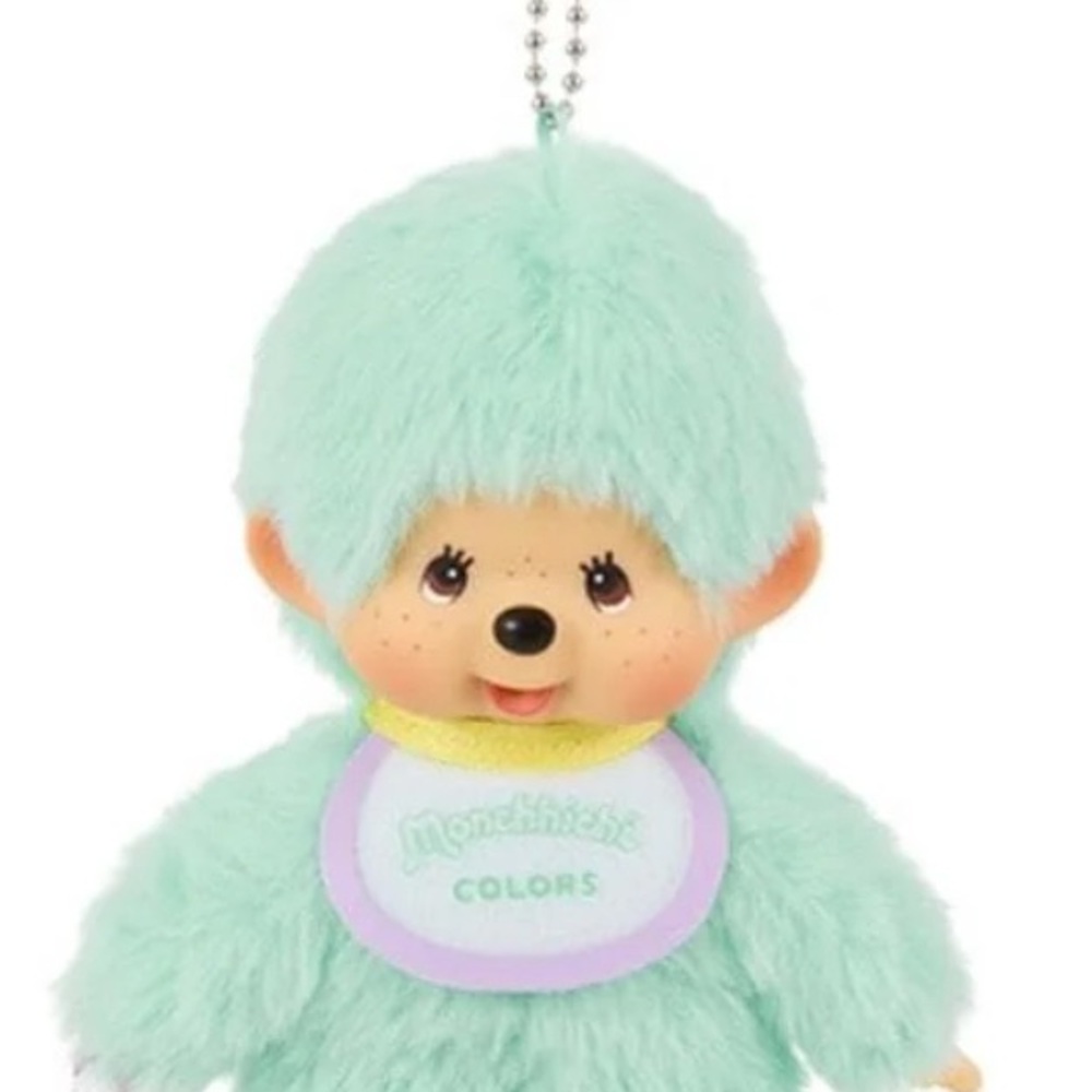 Mint Green Monchhichi Plush Keychain Pendant